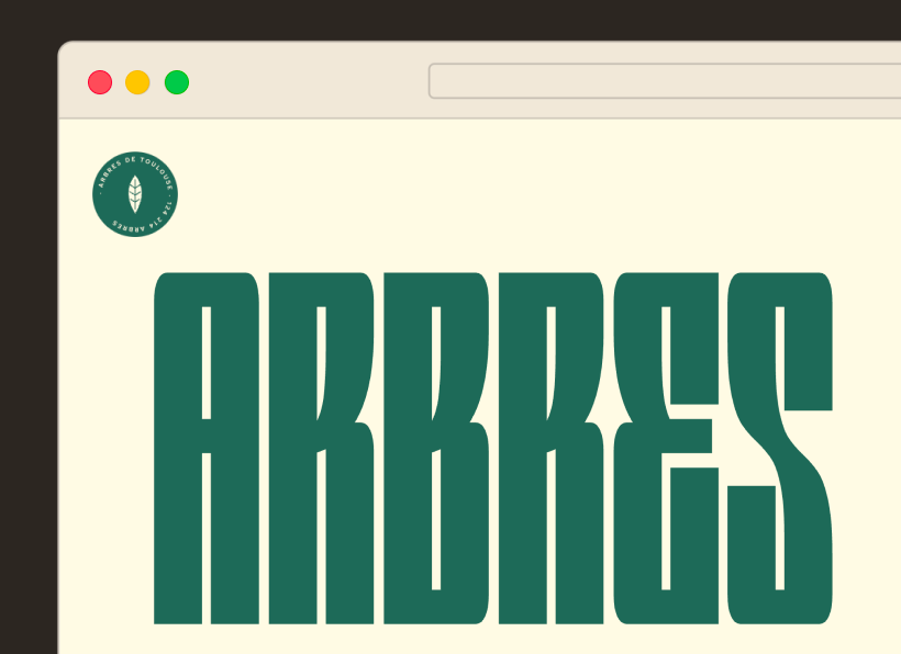 Page d'accueil du site Arbres : le logotype ARBRES en grand, sur fond crème