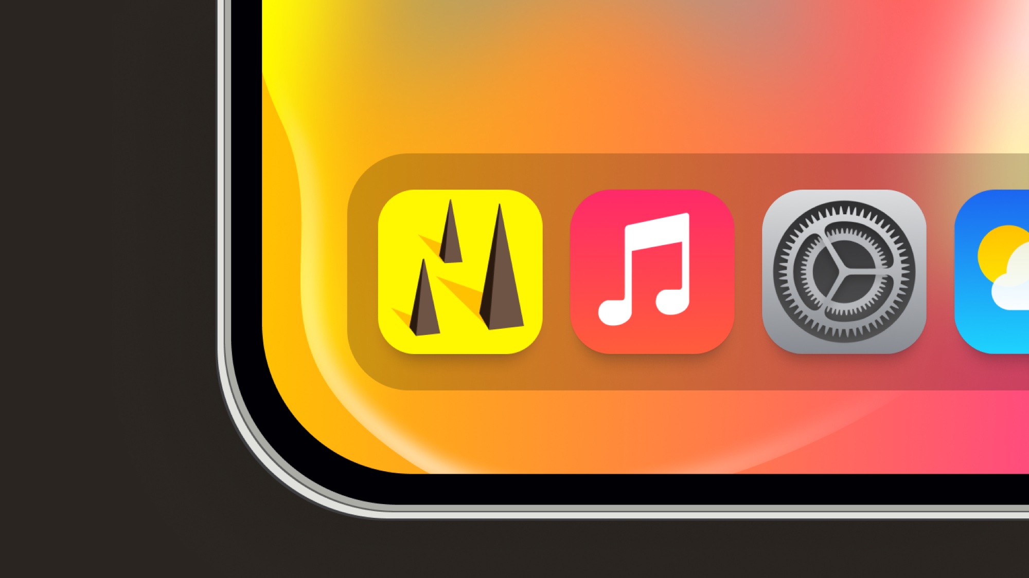 Weazer app icon dans le dock iOS